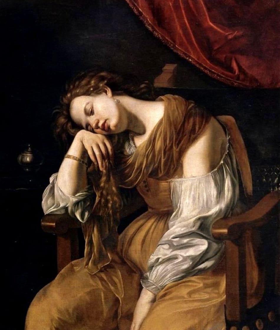 Penitent Magdalene is a painting by the Italian artist Artemisia Gentileschi. It hangs in Seville Cathedral. It has probably been in the cathedral since the late 17th century. The painting's first home was the collection of Fernando Enriquez Afan de Ribera, from 1626 to 1637. She returned to the subject later in the 1620s in Mary Magdalene as Melancholy.